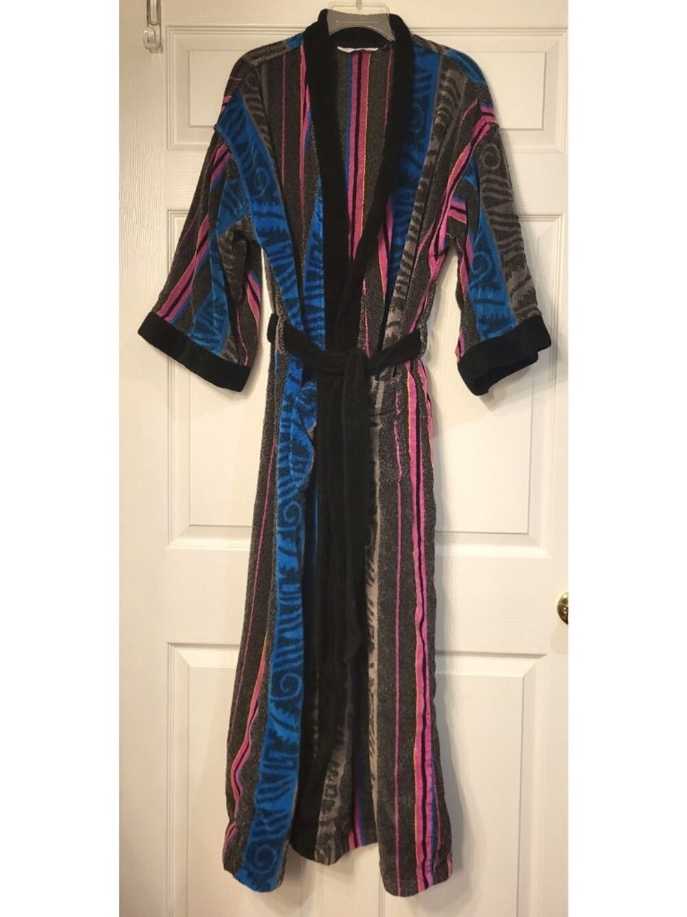 VTG Christian Dior Monsieur BathRobe SZ OS Terry Cloth Long Multicolor Old Money